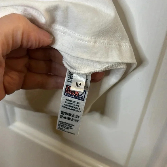 EUC MC2 SAINT BARTH T-shirt in white embroidered apres office women’s size M - Picture 6 of 9